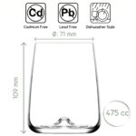 Set 6 Pahare Premium, LAV, Model Terra, 475 ml, Transparent - imagine 2