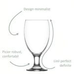 Set de 6 pahare cu picior 590ml Model LAV Empire pentru apa, bere, suc sau ceai cu gheata - imagine 4
