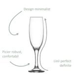 Set 6 pahare cu picior 220ml Model LAV Empire pentru sampanie, vin spumant - imagine 6
