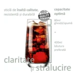 Set 6 pahare 480ml Model LAV LAL pentru apa, limonada, ceai cu gheata, bauturi racoritoare - imagine 3
