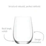 Set 6 pahare 590ml Model LAV Gaia, pentru apa, suc, mixuri de cafea, limonada, fresh-uri sau deserturi - imagine 3