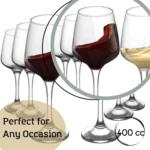 Set 6 Pahare Premium, Calitate Extra, Model Lal, LAV, pentru Vin, 400 ml - imagine 4