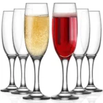 Set 6 pahare cu picior 220ml Model LAV Empire pentru sampanie, vin spumant