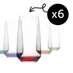 Set 6 Pahare, Model LAL, LAV, pentru Apa, Limonada, Ceai cu Gheata si Bauturi Racoritoare, 480 ml