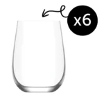 Set 6 pahare, LAV, Model Gaia, pentru apa, suc, mixuri de cafea, limonada, fresh-uri sau deserturi, 590 ml