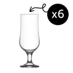 Set 6 Pahare Bere Premium, Calitate Extra, Model Nevakar, LAV, 385 ml