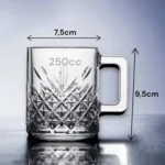 Set de 2 Cani cu Maner Timeless, Pasabahce, Design Cristal, ideal pentru Bauturi Calde si Reci, 315ml - imagine 3
