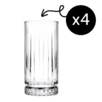 Set 4 Pahare, Calitate Extra, Pasabache, Model ELYSIA, Long Drink, 365ml