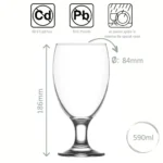 Set de 6 pahare cu picior 590ml Model LAV Empire pentru apa, bere, suc sau ceai cu gheata - imagine 5