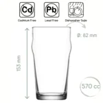 Set 6 Pahare Premium, Model Noniq, LAV, pentru bere, 570 ml - imagine 6