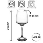 Set 6 Pahare Premium, Calitate Extra, Model Lal, LAV, pentru Vin, 400 ml - imagine 7